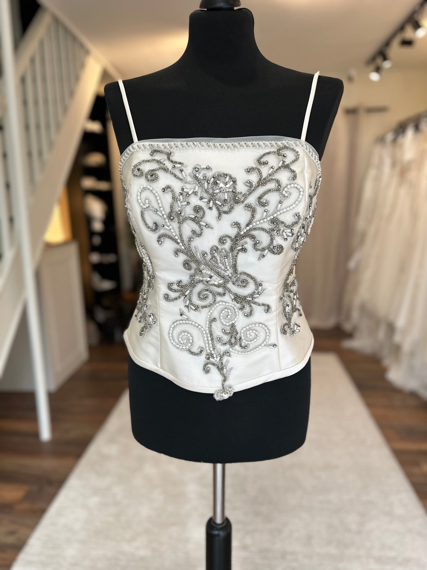 Bespoke dropped waist bridal corset - Bridal size 12