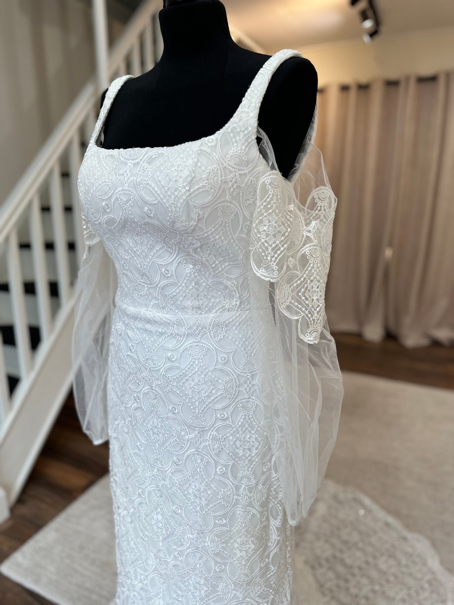 Madi Lane - Adelaide + overskirt + sleeves - Bridal size 10