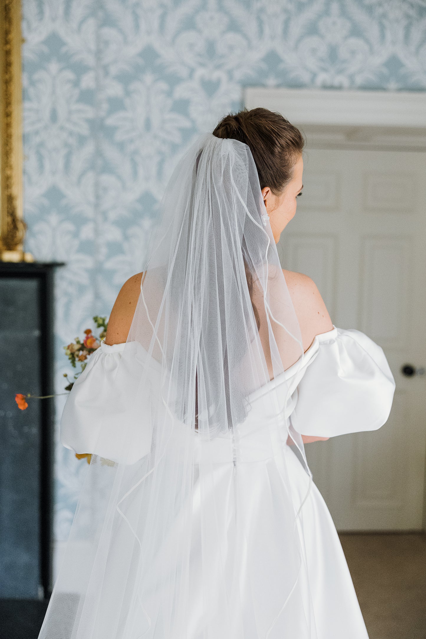 Silk edge chapel length veil 250cm