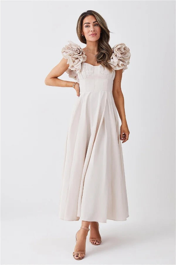 Karen Millen x Lydia Millen - Taffeta ruffle dress - Size 10