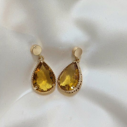 Anna teardrop earrings - Amber