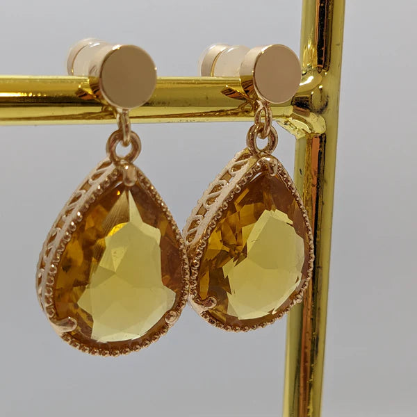 Anna teardrop earrings - Amber